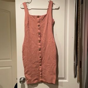 Peach tight button dress